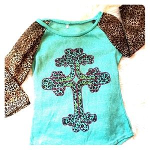 Leopard/Cross Shirt Sz M